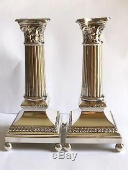 Pair of Vintage Sterling Silver925 HADAD Brothers Corinthian Column Candlesticks