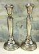 Pair Of Vintage Sterling Silver 925 Weighted Candle Stick Holders 582 Gr