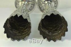 Pair of Vintage Sterling Silver Bud / Posy Vases (Indian Kutch Style) 5.3