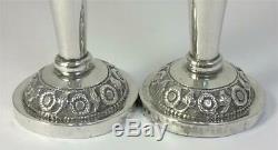 Pair of Vintage Sterling Silver Bud / Posy Vases (Indian Kutch Style) 5.3