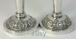 Pair of Vintage Sterling Silver Bud / Posy Vases (Indian Kutch Style) 5.3