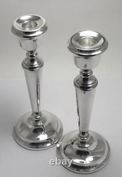 Pair of Vintage Sterling Silver Candlesticks (9 Tall) Hallmarked 1991
