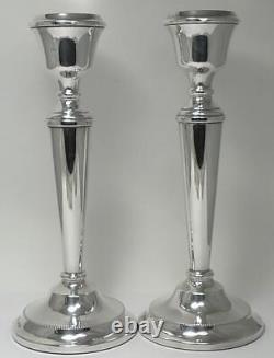 Pair of Vintage Sterling Silver Candlesticks (9 Tall) Hallmarked 1991