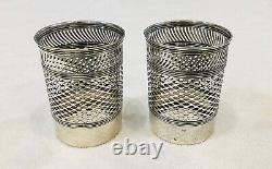 Pair of Vintage Sterling Silver Cup Holders (140 grams total)