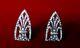 Pair Of Vintage Sterling Silver Deco Dress Clips With Clear Paste Stones