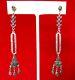 Pair Of Vintage Sterling Silver & Marcasite 3-inch Earrings/hippie/boho