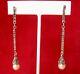 Pair Of Vintage Sterling Silver Marcasite Pearl Earrings/hippie/wedding/boho