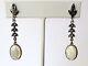Pair Of Vintage Sterling Silver & Mother-of-pearl Earrings/wedding/boho/hippie