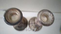 Pair of Vintage Sterling Silver Weighted Candlesticks 6 Tall