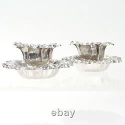 Pair of Vintage Tiffany & Co. Sterling Silver Figural Sunflower Candlesticks