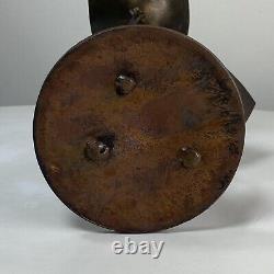 Pair of Vintage Unique Flower Tulip Design Iron Metal Hand Forged Candle Holders