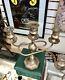 Pair Of Vintage William Adams Silver Plated 12 Candlestick Candelabras Rare