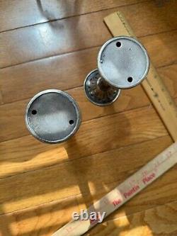 Pair of Vintage Weighted Sterling Silver Tulip Vases Pierced Top 5H Read
