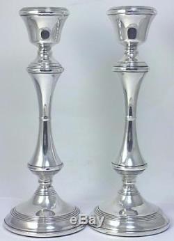 Pair of Vintage hallmarked Sterling Silver 8 (20cm) Candlesticks 1970
