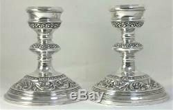 Pair of Vintage hallmarked Sterling Silver Candlesticks (11.5cm / 4 ½) 1963