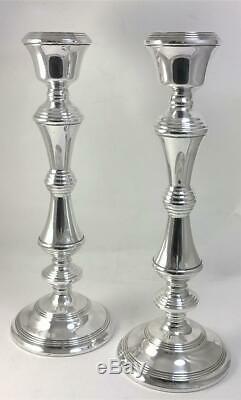 Pair of Vintage hallmarked Sterling Silver Candlesticks (27.5cm) 1974