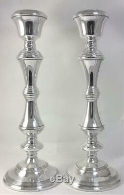 Pair of Vintage hallmarked Sterling Silver Candlesticks (27.5cm) 1974