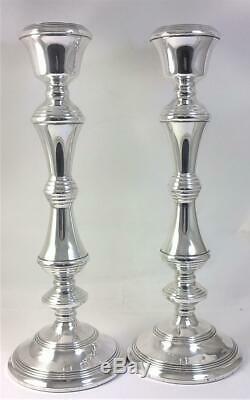 Pair of Vintage hallmarked Sterling Silver Candlesticks (27.5cm) 1974