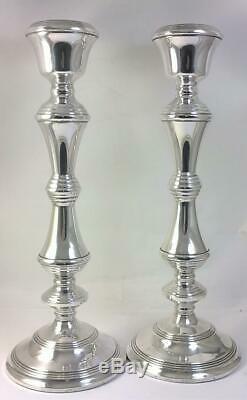 Pair of Vintage hallmarked Sterling Silver Candlesticks (27.5cm) 1974