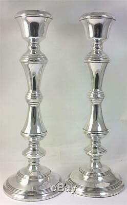 Pair of Vintage hallmarked Sterling Silver Candlesticks (27.5cm) 1974