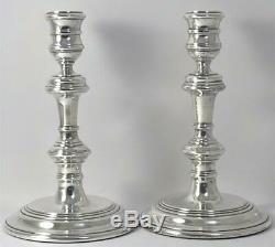 Pair of Vintage hallmarked Sterling Silver Candlesticks (6.6) 1958