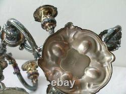 Pair of Vtg Reed & Barton 5 Arm Silverplated Candelabra #741 Candle Holders 9.5