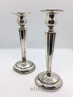 Pair of tall vintage Birks Sterling silver candlesticks / candle holders worn