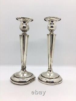 Pair of tall vintage Birks Sterling silver candlesticks / candle holders worn