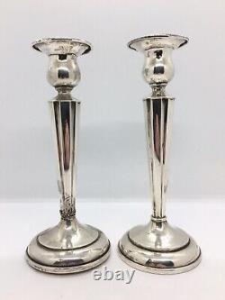 Pair of tall vintage Birks Sterling silver candlesticks / candle holders worn