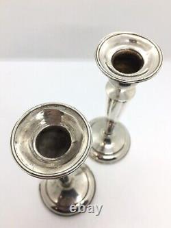 Pair of tall vintage Birks Sterling silver candlesticks / candle holders worn