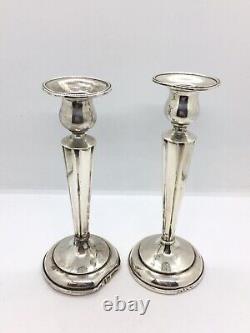 Pair of tall vintage Birks Sterling silver candlesticks / candle holders worn
