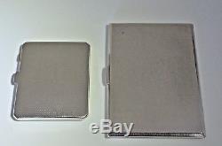 Pair of vintage WWII Sterling Silver cigarette cases 1935-1940 Lovers Tokens