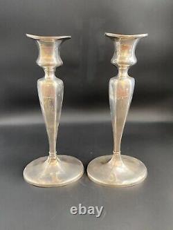 Pair of vintage sterling candle holder, wt, 510gm