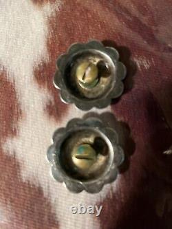 Pair of vintage sterling silver conchos 1.5 diameter for bridle, chaps, spurs