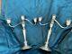 Pair Of Weighted Sterling Silver Vintage Gorham 3 Arm Candlesticks # 808/1