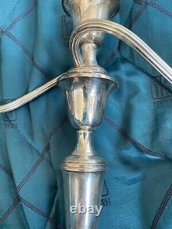 Pair of weighted Sterling Silver Vintage Gorham 3 Arm Candlesticks # 808/1