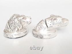 Pair vintage filled sterling silver place name holders, Afrisilver, South Africa