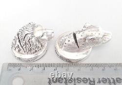 Pair vintage filled sterling silver place name holders, Afrisilver, South Africa