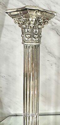 Pr Vintage Gorham Sterling Silver Column Candleholder Candlesticks Candle Holder