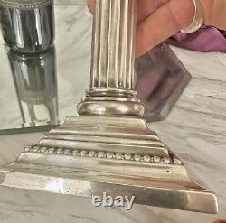 Pr Vintage Gorham Sterling Silver Column Candleholder Candlesticks Candle Holder