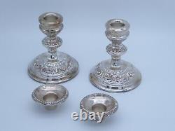 Pretty Pair Vintage Solid Sterling Silver Candlesticks W I Broadway 1977