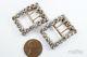 Quality Pair Of Antique English Silver & Gold Foiled Paste Shoe Buckles C1820