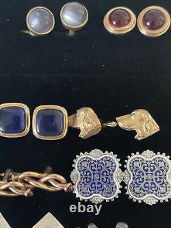 Quality Cufflink Lot Of 32 Pairs Sterling Silver, Wedgwood Damasquinado. Etc