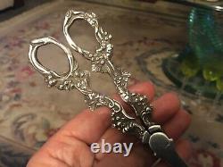 RARE MAPPIN AND WEBB PAIR GRAPE SCISSOR SILVER PLATED MADE Antique Vintage