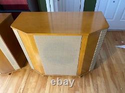 RARE VINTAGE PLYWOOD EMPTY SPEAKER CABINETS PAIR used with TANNOY 15'' SILVER