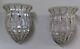 Rare Vintage Pair Sherle Wagner French Silver Crystal Bead Light Sconce Fixtures
