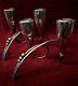 R. Rodriguez Signed Sterling 925 Modernist Pair Double Candle Sticks Vtg