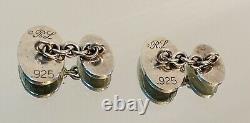 Ralph Lauren Collection Vtg. Signed RL. 925 sterling pair Engine Turn Cuff Links