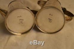 Rare Asprey London Pair 2 Coffee Pots Original Warmer Silver Art Deco Vintage