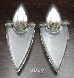 Rare Beautiful Pair of Vintage 1980s BAYANIHAN Sterling Silver & Lucite Earrings